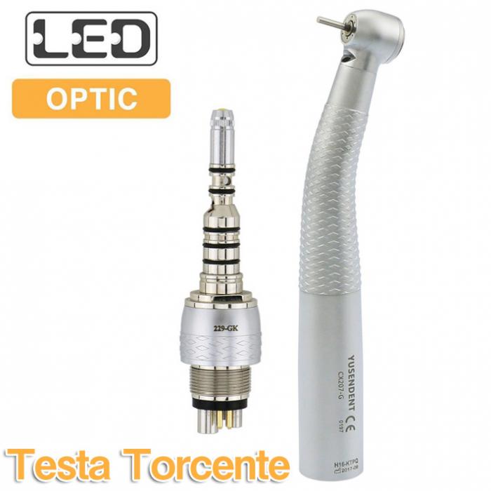 YUSENDENT® CX207-GK-TPQ Turbine LED Push Buttom testa torcente con Connettore KAVO compatibile