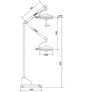 KWS KD-2036D-3 108W Ha Condotto La Lampada Da Visita Chirurgica Senza Ombra Portatile