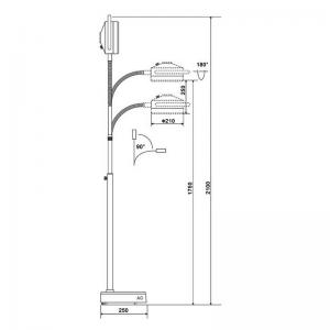 KWS® KD-202D-3 Lampade scialitica a LED Modello a piedi