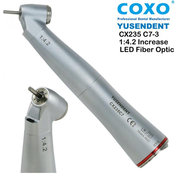 COXO YUSENDENT 1: 4.2 Contrangolo Anello Rosso per Chirurgia a 45°con Fibra Ottica LED