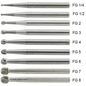 10 Pezzi FG 1/4 1/2 1 2 3 4 5 6 7 8# fresa odontoiatriche a testa tonda in carbu...