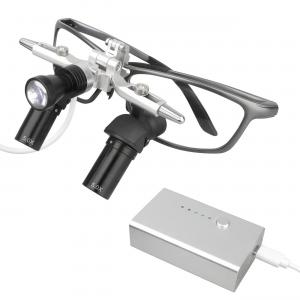 Occhialini ingrandenti ergo dentali 5.0X con regolazione della distanza interpupillare + faro a LED da 5W