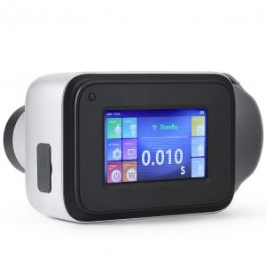 Unità radiografica digitale dentale portatile con controller Bluetooth e schermo di protezione contro la retrodiffusione.