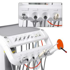 Portastrumenti per unità dentali con fori per lampada dentale + compressore d'aria + ablatore ultrasuoni + lampada polimerizzatrice