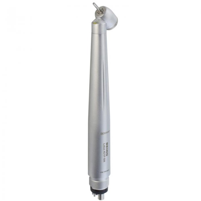 Manipolo chirurgico a turbina dentale BEING 401P45-M4E, inclinazione a 45 gradi, con attacco a 4 fori e luce LED