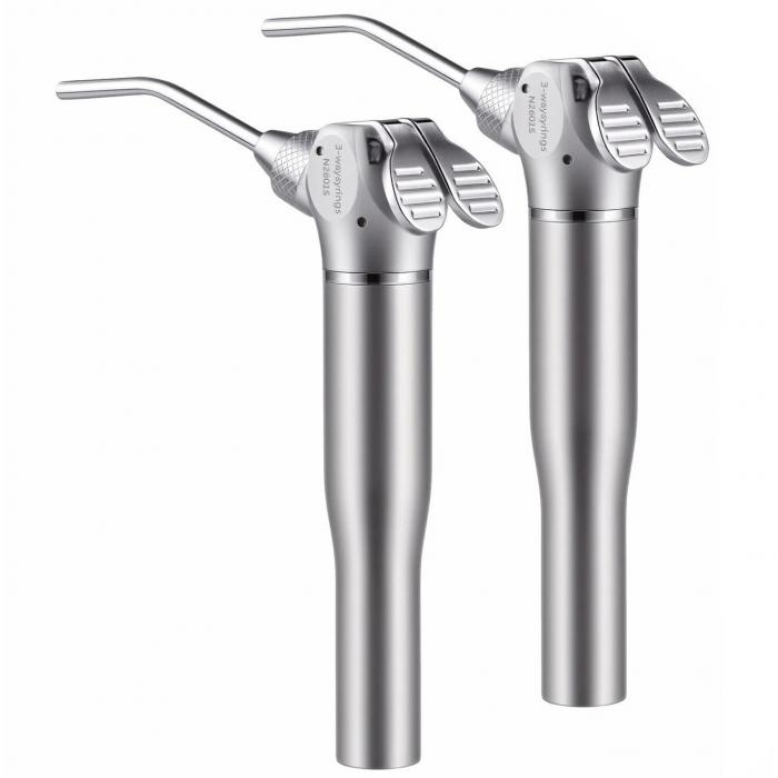 Siringa aria/acqua dentale a 3 vie (2 pezzi) con pulsante dall'ampia superficie di contatto Siringa aria/acqua dentale a 3 vie (2 pezzi) con pulsante dall'ampia superficie di contatto