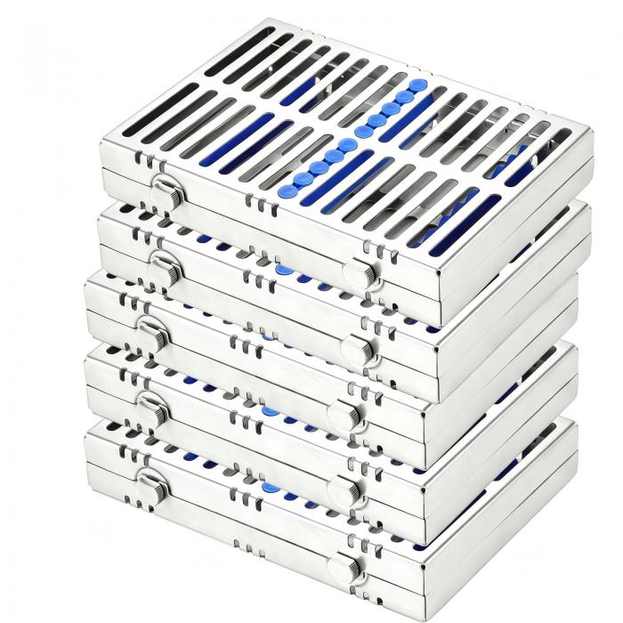 Cassetta di sterilizzazione per strumenti dentali da 5 pezzi (ogni cassetta contiene 10 strumenti dentali) Cassetta di sterilizzazione per strumenti dentali da 5 pezzi (ogni cassetta contiene 10 strumenti dentali)