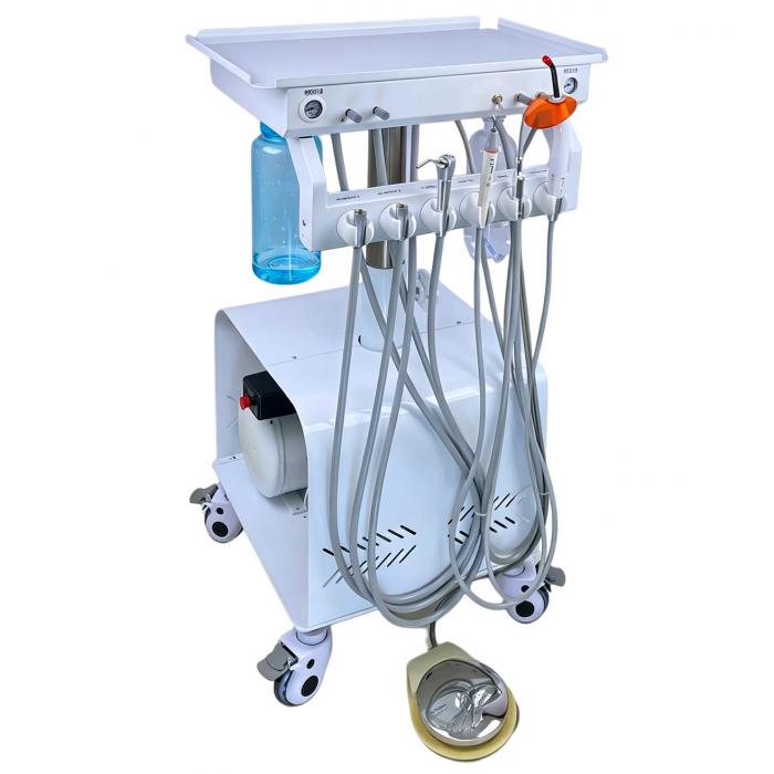 Portastrumenti per unità odontoiatrica mobile, dotato di compressore d'aria e funzione di sollevamento Portastrumenti per unità odontoiatrica mobile, dotato di compressore d'aria e funzione di sollevamento