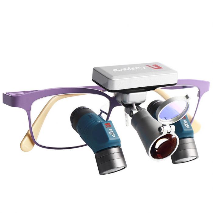 Occhialini d'ingrandimento dentali YUYO ET-2+WL-2-001-II con 3,5x, 5x e 7x + lampada frontale chirurgica