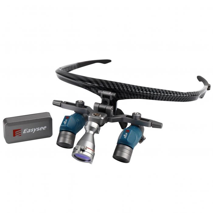 Occhialini d'ingrandimento dentali YUYO EL+WL-ii (zoom 3,5x, 5x, 7x) con lampada frontale odontoiatrica