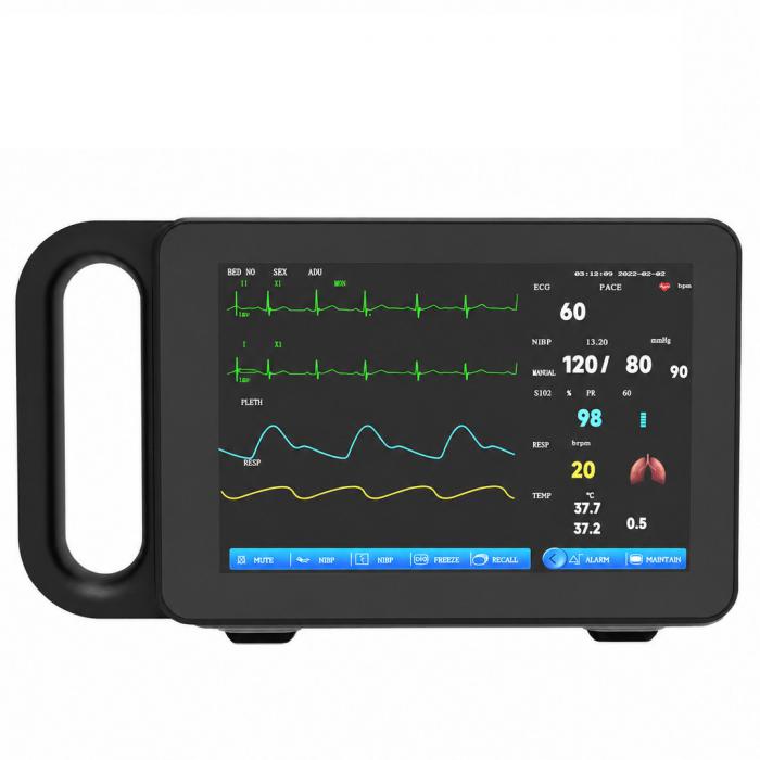 Monitor paziente multiparametrico con schermo tattile da 7 pollici ECG/RESP/TEMP/NIBP/SPO2/PR Monitor paziente multiparametrico con schermo tattile da 7 pollici ECG/RESP/TEMP/NIBP/SPO2/PR