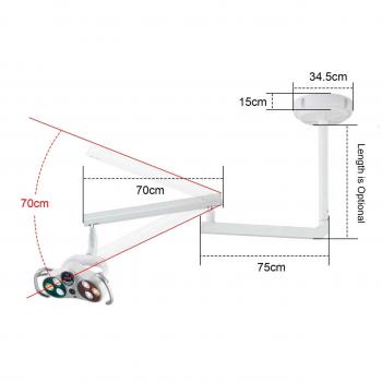 Lampada operatoria dentale a LED da montato a soffitto KY KY-P183 con videocamera wireless integrata