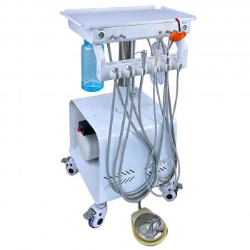 Portastrumenti per unità odontoiatrica mobile, dotato di compressore d'aria e funzione di sollevamento