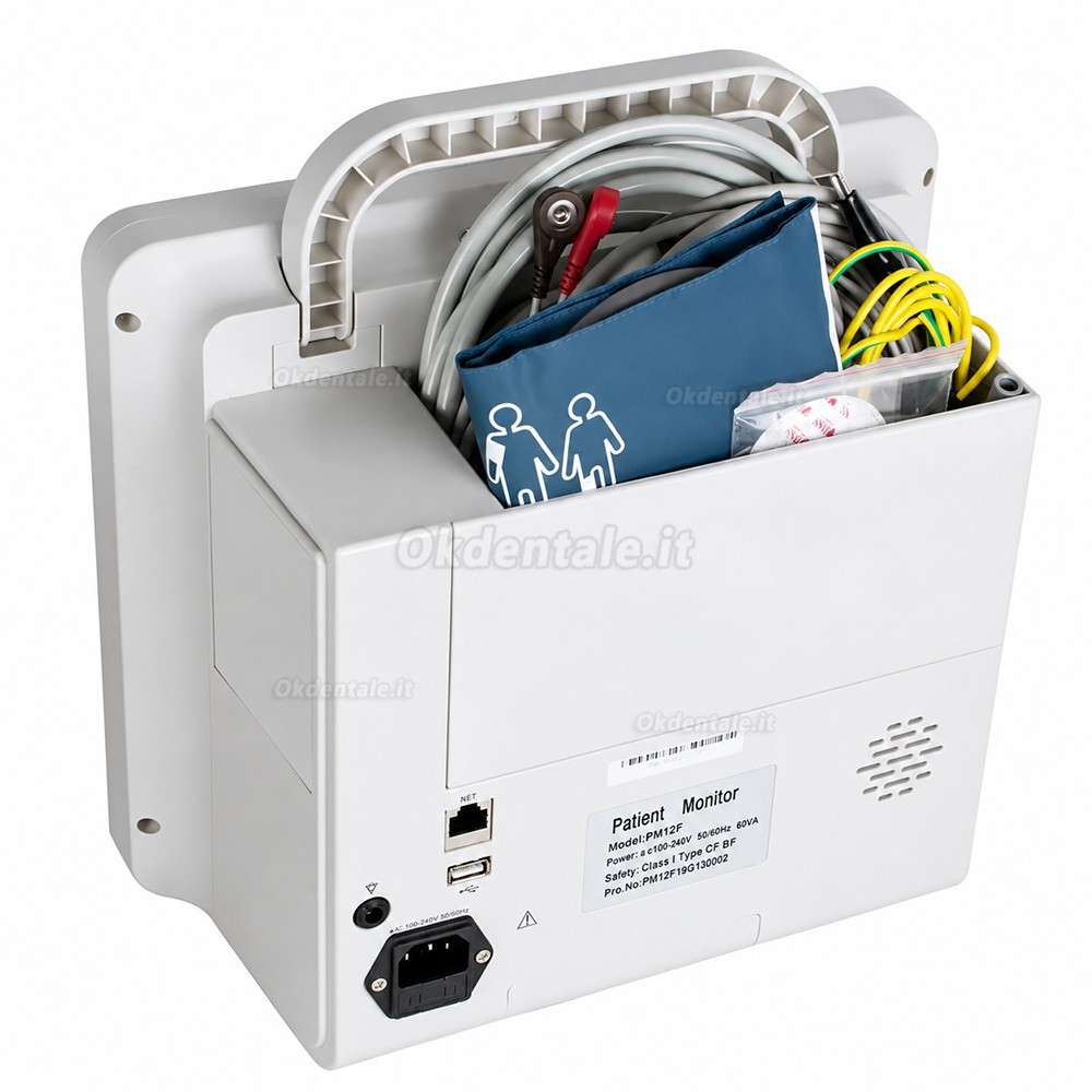 Monitor paziente multiparametrico da 12 pollici ECG/RESP/TEMP/NIBP/SPO2/PR Monitor paziente multiparametrico da 12 pollici ECG/RESP/TEMP/NIBP/SPO2/PR