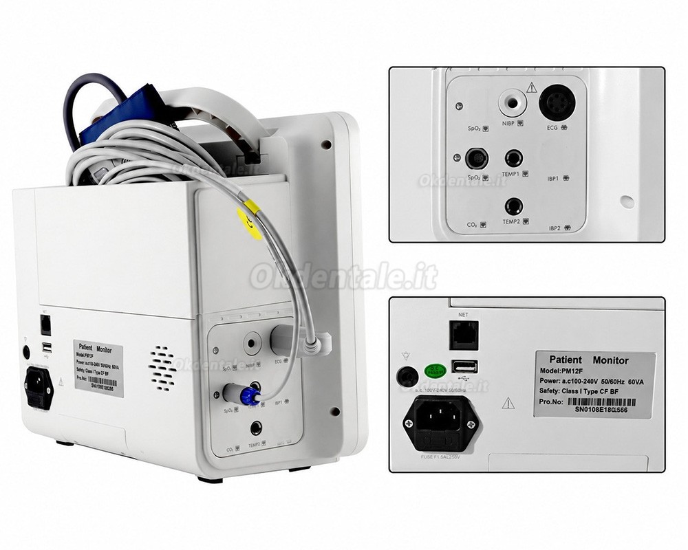 Monitor paziente multiparametrico da 12 pollici ECG/RESP/TEMP/NIBP/SPO2/PR Monitor paziente multiparametrico da 12 pollici ECG/RESP/TEMP/NIBP/SPO2/PR