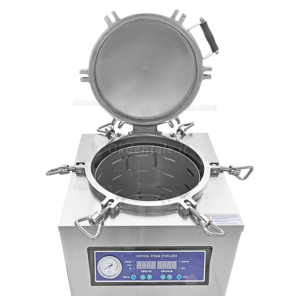 Sterilizzatore a vapore verticale per autoclave dentale da 35 litri con pannello di controllo digitale Sterilizzatore a vapore verticale per autoclave dentale da 35 litri con pannello di controllo digitale