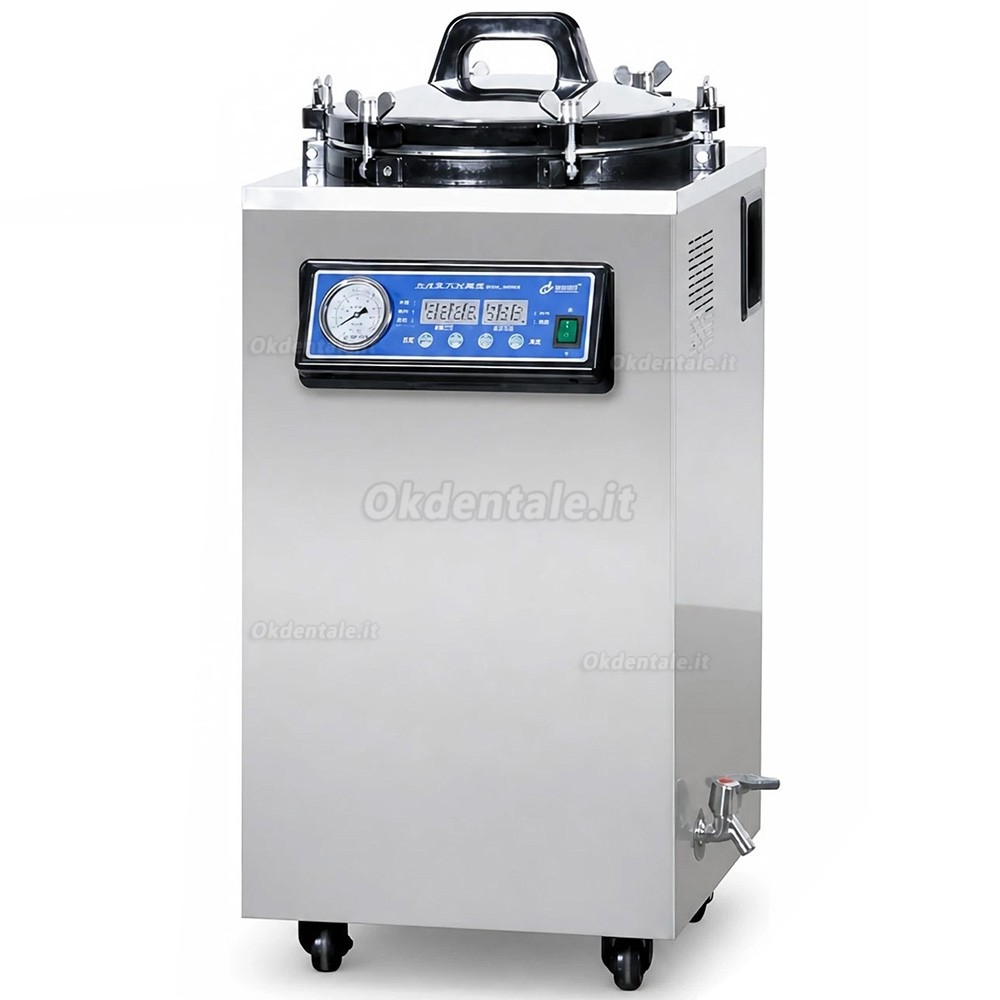 Sterilizzatore a vapore verticale per autoclave dentale da 35 litri con pannello di controllo digitale Sterilizzatore a vapore verticale per autoclave dentale da 35 litri con pannello di controllo digitale