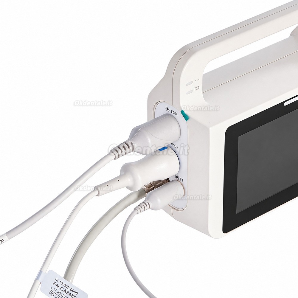 Monitor multiparametrico per pazienti odontoiatrici con schermo touch da 5 pollici e visualizzazione di 6 parametri Monitor multiparametrico per pazienti odontoiatrici con schermo touch da 5 pollici e visualizzazione di 6 parametri