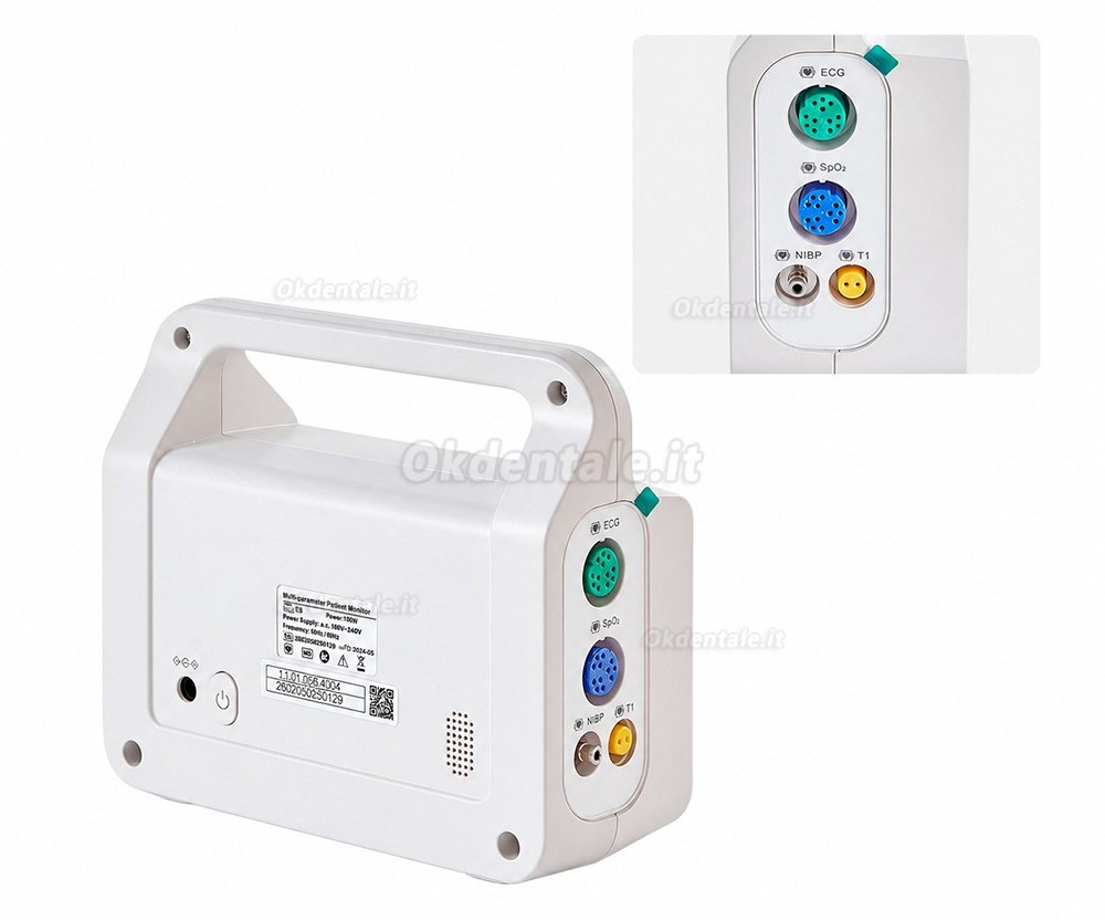 Monitor multiparametrico per pazienti odontoiatrici con schermo touch da 5 pollici e visualizzazione di 6 parametri Monitor multiparametrico per pazienti odontoiatrici con schermo touch da 5 pollici e visualizzazione di 6 parametri
