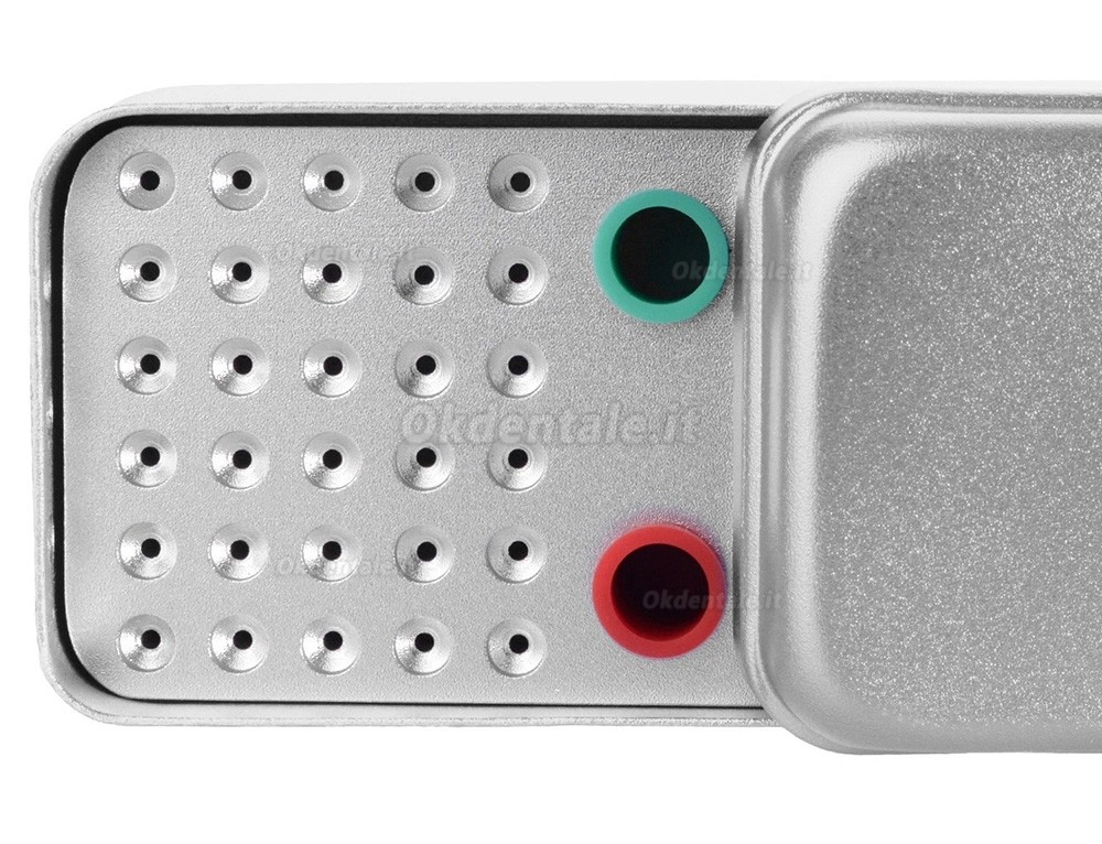 Scatola in alluminio a 60 fori per l'autoclavatura di lime per canali radicolari dentali