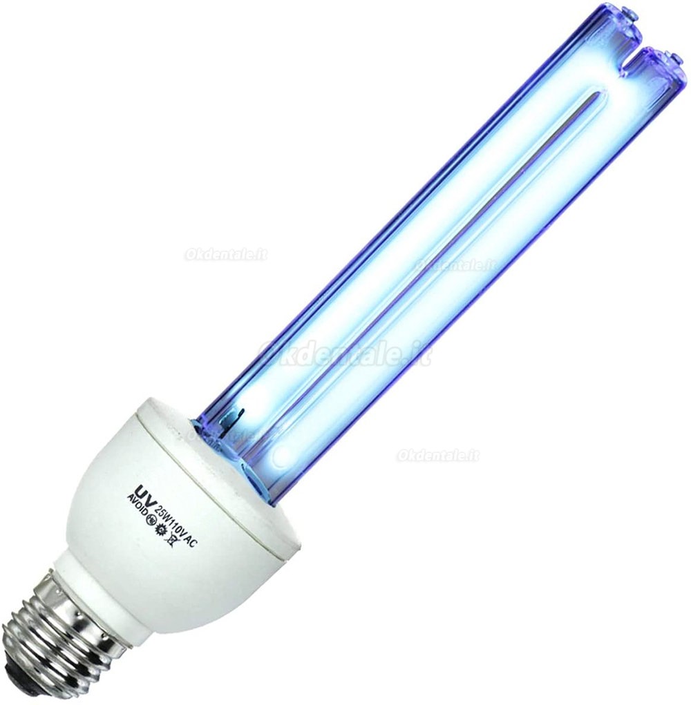 25W Quartz UVC+Ozone Germicidal Lamp Ultraviolet Light Bulb E27/E26 110v Cleans Air