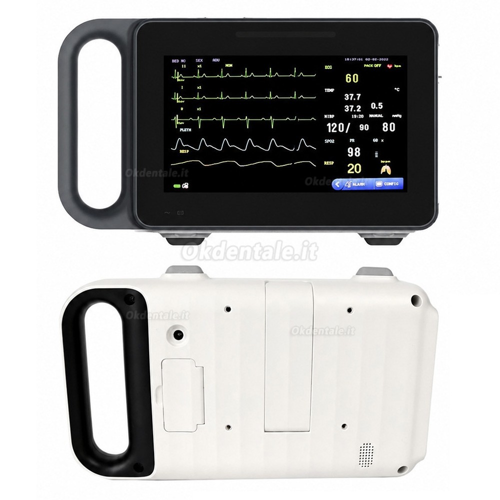 Monitor paziente multiparametrico con schermo tattile da 7 pollici ECG/RESP/TEMP/NIBP/SPO2/PR Monitor paziente multiparametrico con schermo tattile da 7 pollici ECG/RESP/TEMP/NIBP/SPO2/PR