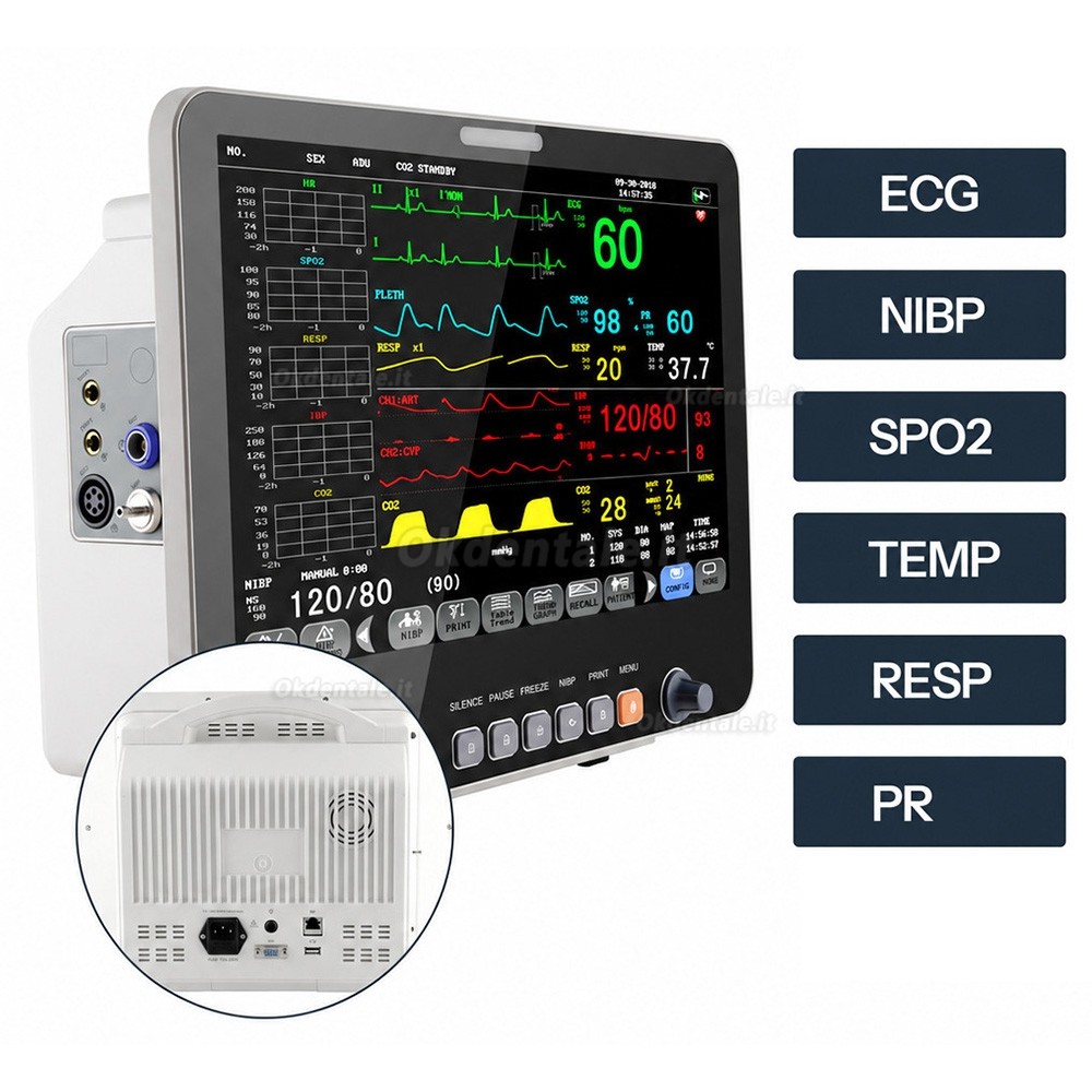 Monitor paziente multiparametrico da 15,6" ECG NIBP RESP TEMP SPO2 PR