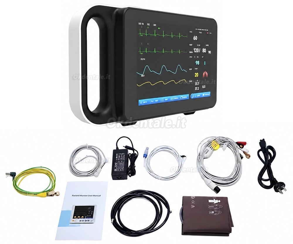 Monitor paziente multiparametrico con schermo tattile da 7 pollici ECG/RESP/TEMP/NIBP/SPO2/PR Monitor paziente multiparametrico con schermo tattile da 7 pollici ECG/RESP/TEMP/NIBP/SPO2/PR