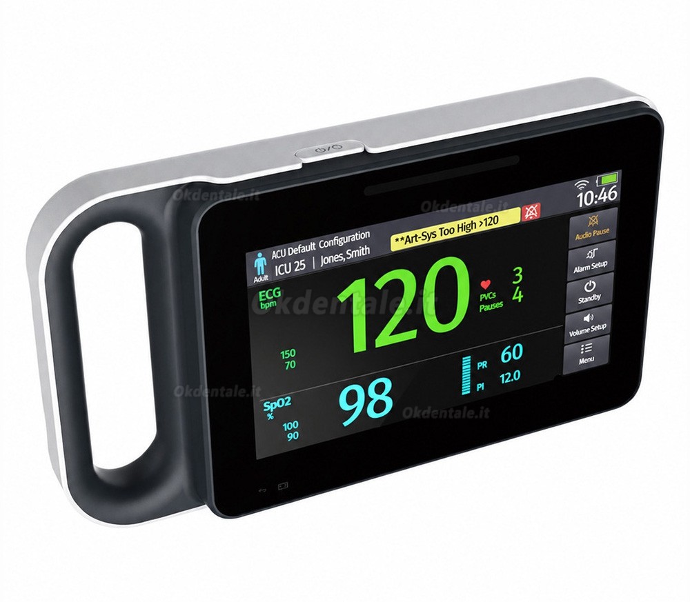Monitor paziente multiparametrico con schermo tattile da 7 pollici ECG/RESP/TEMP/NIBP/SPO2/PR Monitor paziente multiparametrico con schermo tattile da 7 pollici ECG/RESP/TEMP/NIBP/SPO2/PR