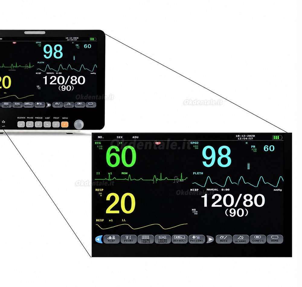 Monitor paziente multiparametrico da 15,6" ECG NIBP RESP TEMP SPO2 PR
