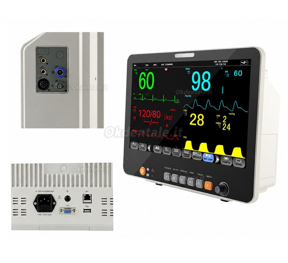 Monitor paziente multiparametrico da 15,6" ECG NIBP RESP TEMP SPO2 PR