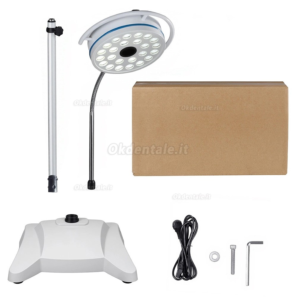 Lampada operatoria odontoiatrica da pavimento da 72 W con 24 lampadine LED a luce fredda Lampada operatoria odontoiatrica da pavimento da 72 W con 24 lampadine LED a luce fredda
