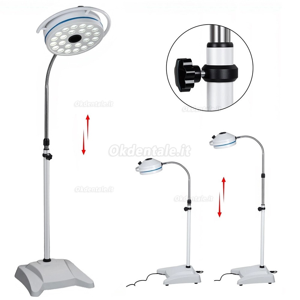Lampada operatoria odontoiatrica da pavimento da 72 W con 24 lampadine LED a luce fredda Lampada operatoria odontoiatrica da pavimento da 72 W con 24 lampadine LED a luce fredda