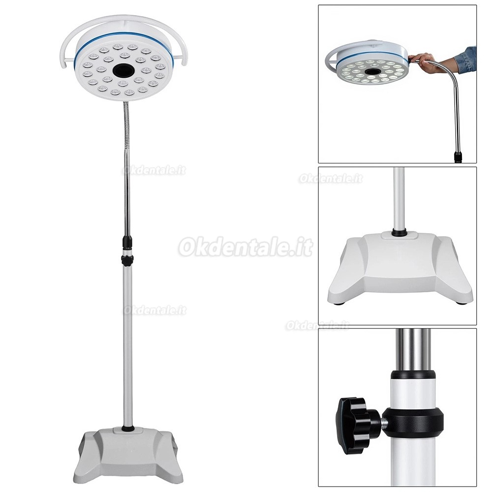 Lampada operatoria odontoiatrica da pavimento da 72 W con 24 lampadine LED a luce fredda Lampada operatoria odontoiatrica da pavimento da 72 W con 24 lampadine LED a luce fredda