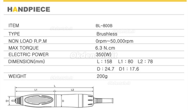Micronx® BL-800B micro motore brushless 50,000 RPM (con manipolo)