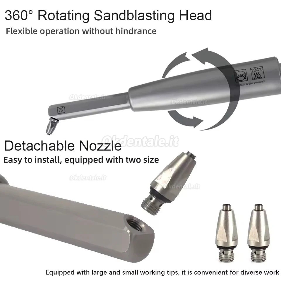 Micro sabbiatura intraorale in ossido di alluminio dentale a 4 fori