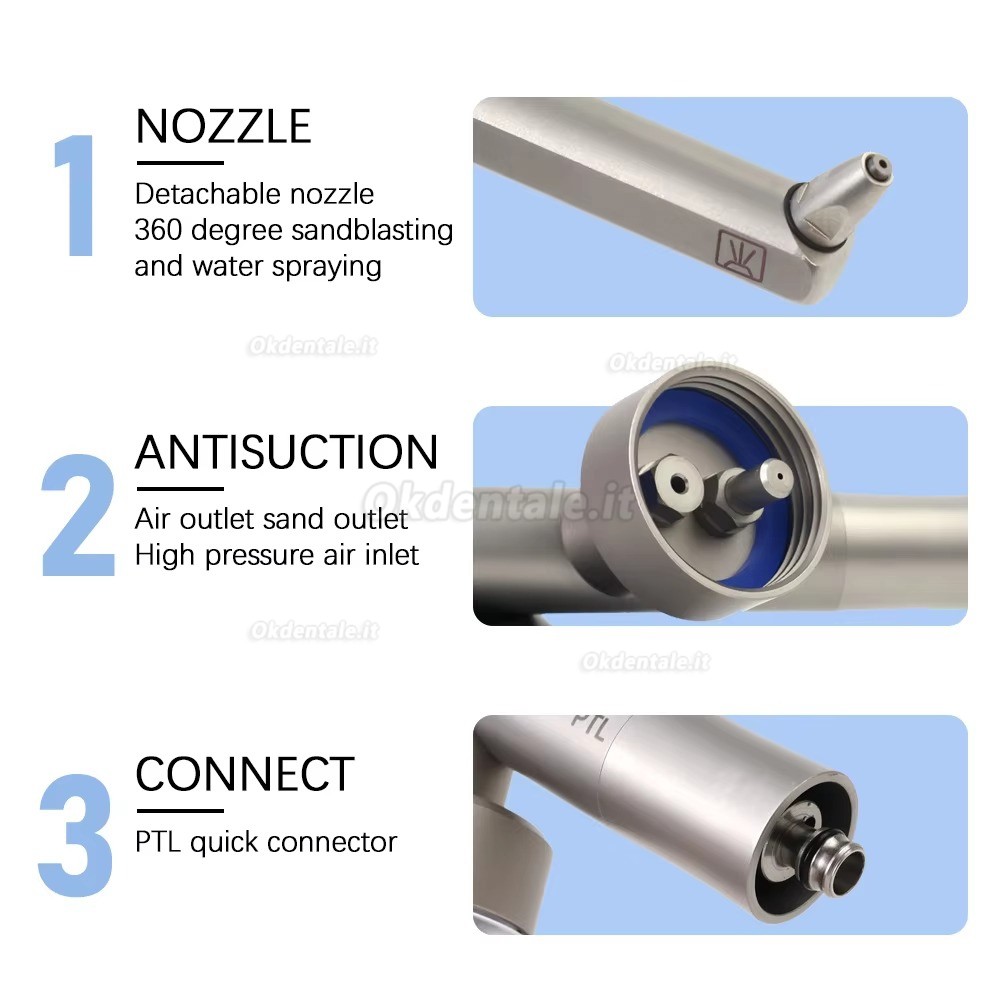 Micro sabbiatura intraorale in ossido di alluminio dentale a 4 fori