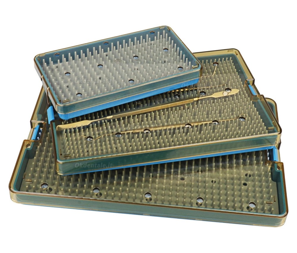 3 vassoi sterilizzabili in autoclave per uso dentale in silicone, scatola di disinfezione
