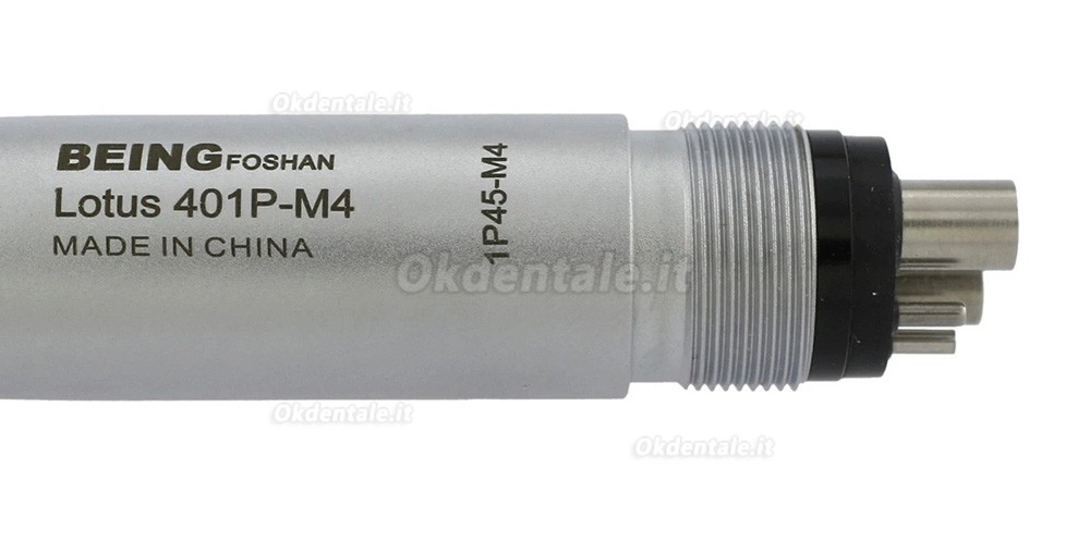 Manipolo chirurgico a turbina dentale BEING 401P45-M4, angolazione 45&deg;, attacco a 4 fori