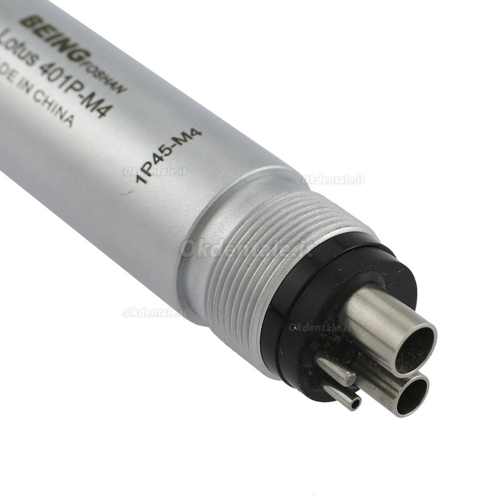 Manipolo chirurgico a turbina dentale BEING 401P45-M4, angolazione 45&deg;, attacco a 4 fori
