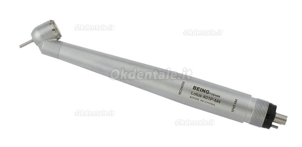 Manipolo chirurgico a turbina dentale BEING 401P45-M4, angolazione 45&deg;, attacco a 4 fori