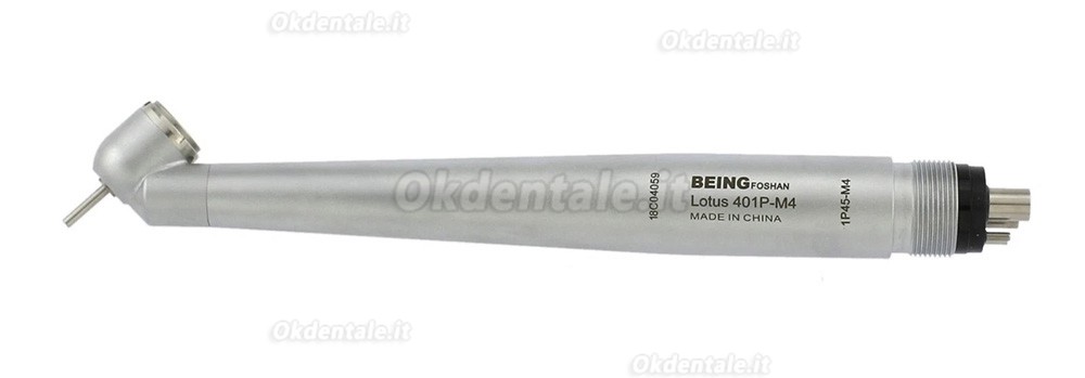 Manipolo chirurgico a turbina dentale BEING 401P45-M4, angolazione 45&deg;, attacco a 4 fori