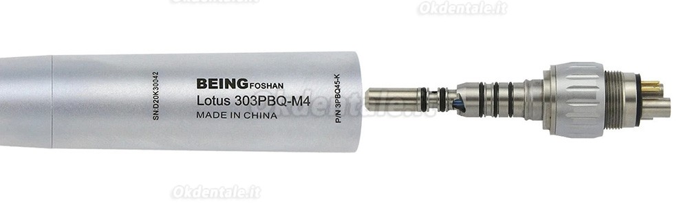 Manipolo chirurgico a turbina dentale 303PBQ45-K con angolazione di 45&deg;, compatibile con attacco KaVo
