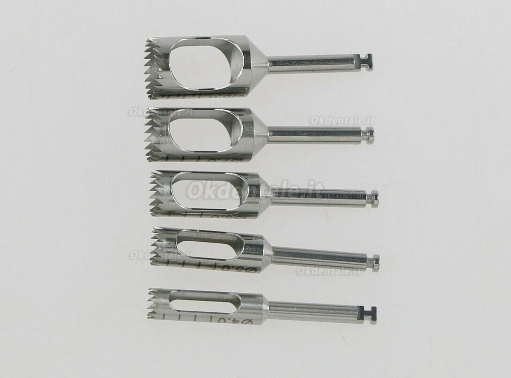 5Pz / Kit Chirurgia implantare dentale Trapano per innesto osseo Fresa chirurgica e supporto