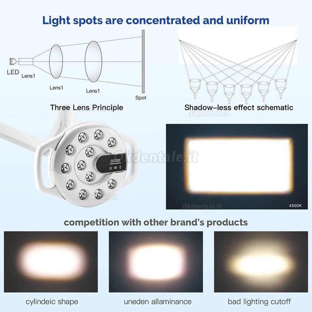 Lampada per poltrona odontoiatrica Bonin T12C Lampada per luce orale a 12 LED Lampada per poltrona odontoiatrica Bonin T12C Lampada per luce orale a 12 LED