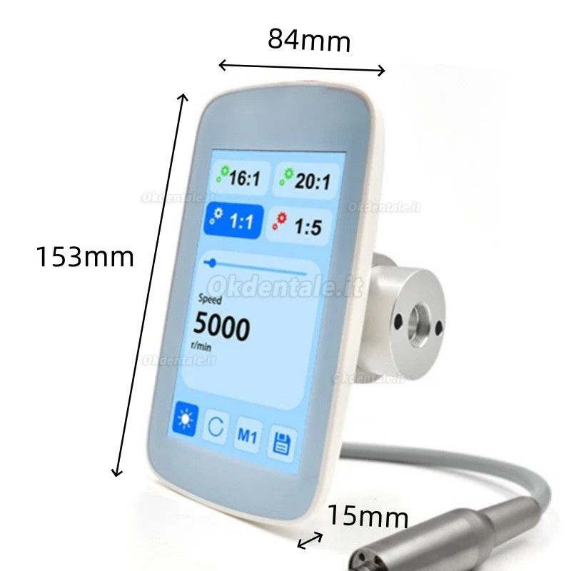 Micromotore elettrico odontoiatrico integrato a LED, senza spazzole (brushless), con schermo touch Micromotore elettrico odontoiatrico integrato a LED, senza spazzole (brushless), con schermo touch