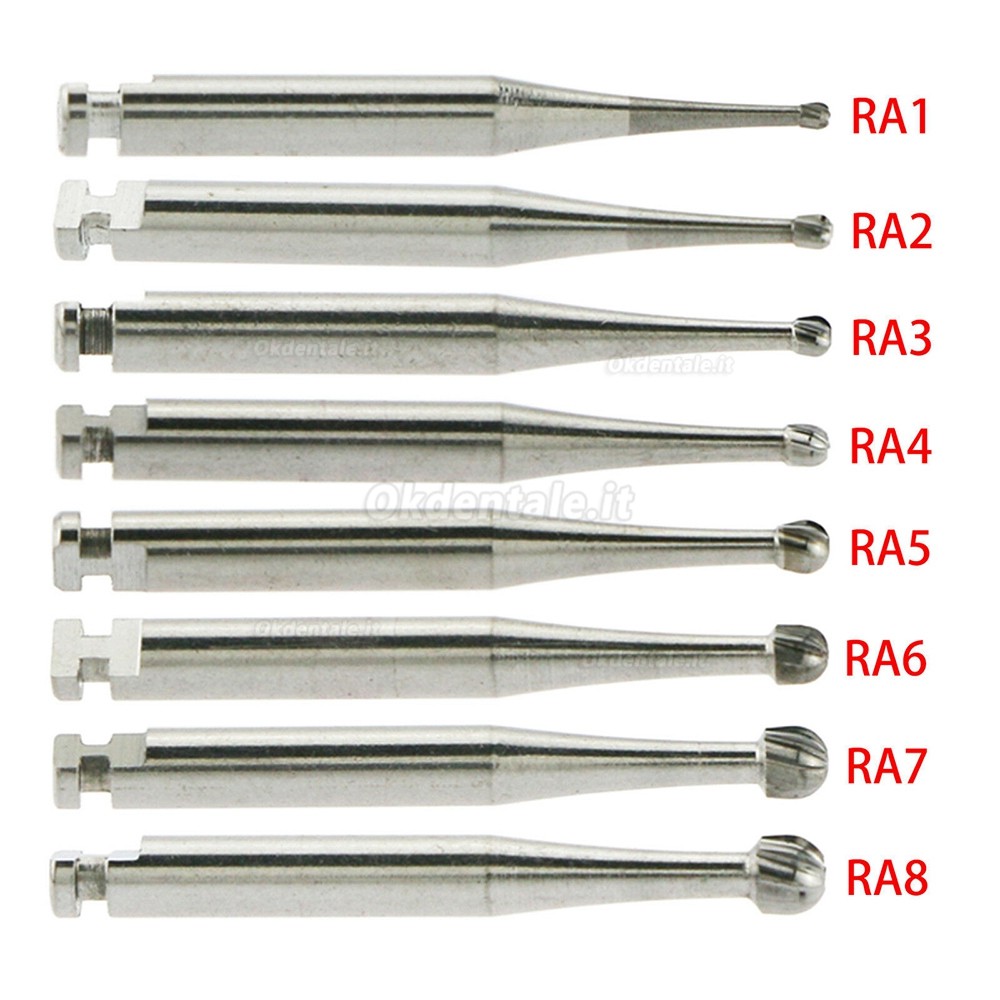 10 pacchetti WAVE Frese dentali SBT a bassa velocità in carburo di tungsteno con chiusura tonda RA 1 2 3 4 5 6 7 8