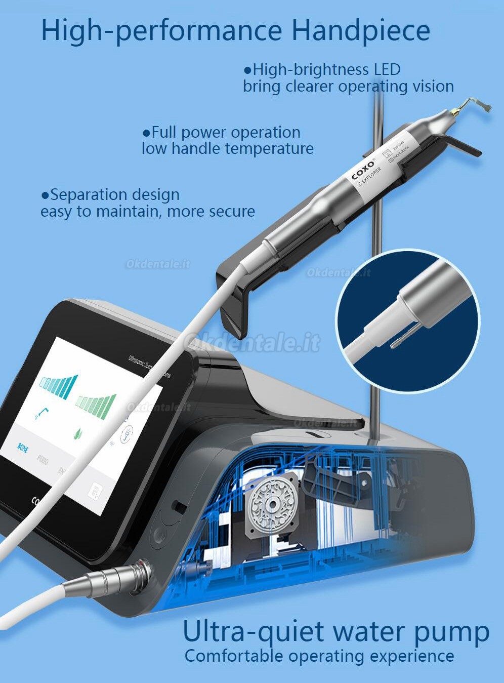 Yusendent C-Explorer Attrezzature per la chirurgia piezoelettrica odontoiatria piezosurgery