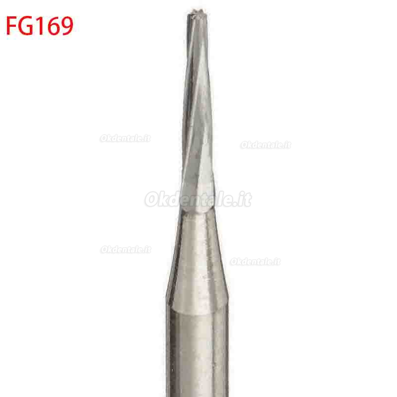 50 Pezzi frese in metallo duro dentale FG168 / 169/170/171/172 / 169L / 170L / 171L per turbina dentista