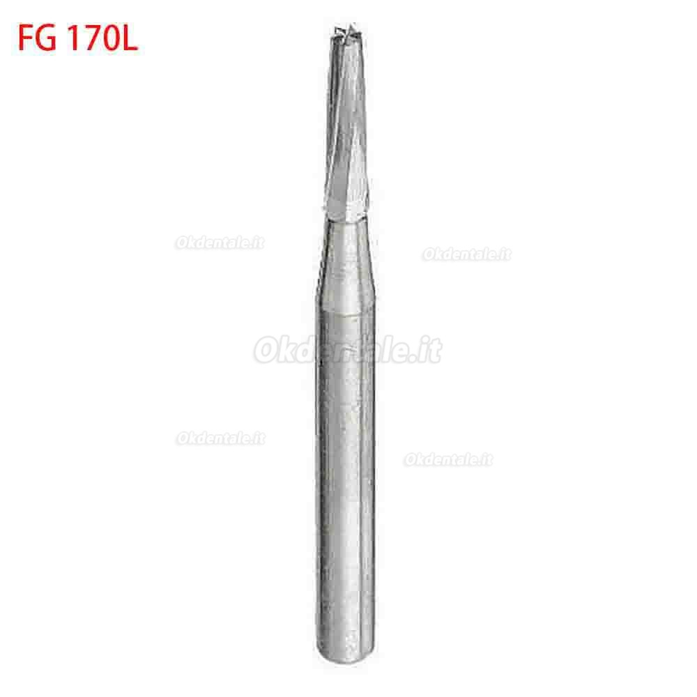 50 Pezzi frese in metallo duro dentale FG168 / 169/170/171/172 / 169L / 170L / 171L per turbina dentista